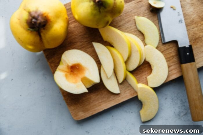 Golden Poached Quince 7 Sliced Quince