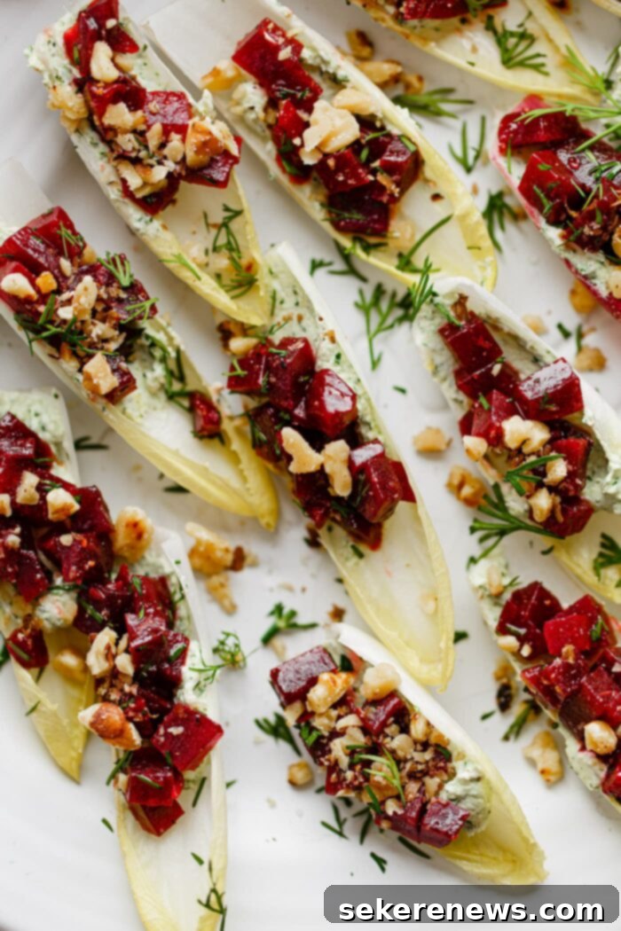 Endive Canapés with Beet and Goat Cheese 2 Beet and Goat Cheese Endive Bites