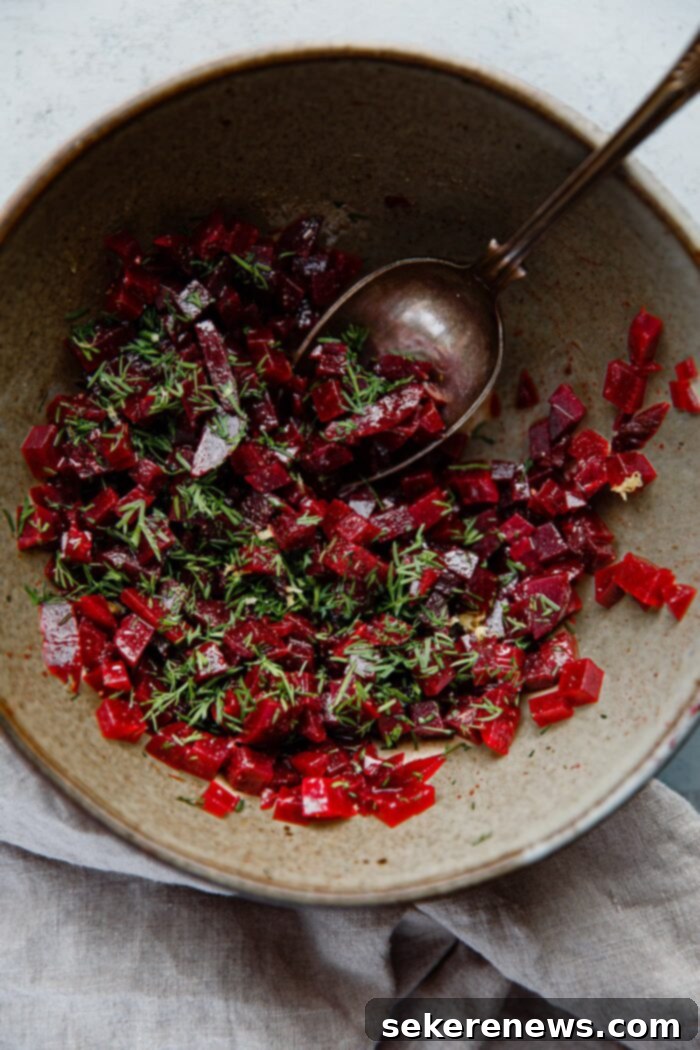 Endive Canapés with Beet and Goat Cheese 3 Beet Salad in Bowl
