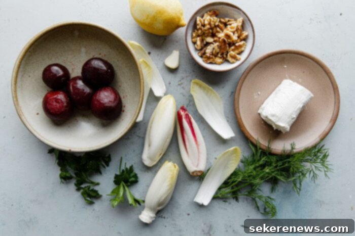 Endive Canapés with Beet and Goat Cheese 4 Endive Bites Ingredients