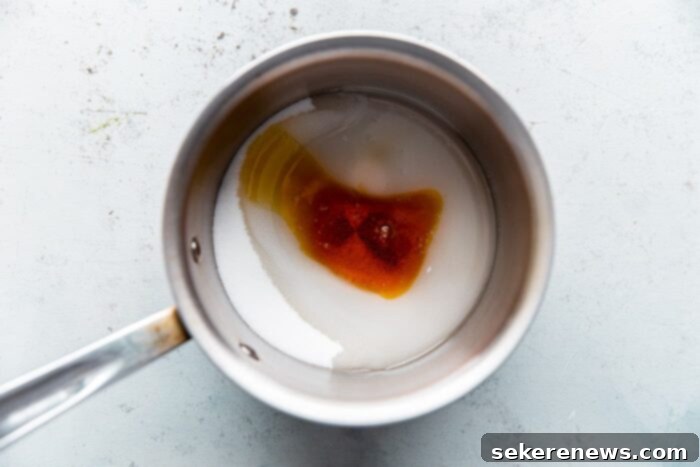Artisan Salted Bourbon Caramel Sauce 5 Visual guide on how to make caramel sauce