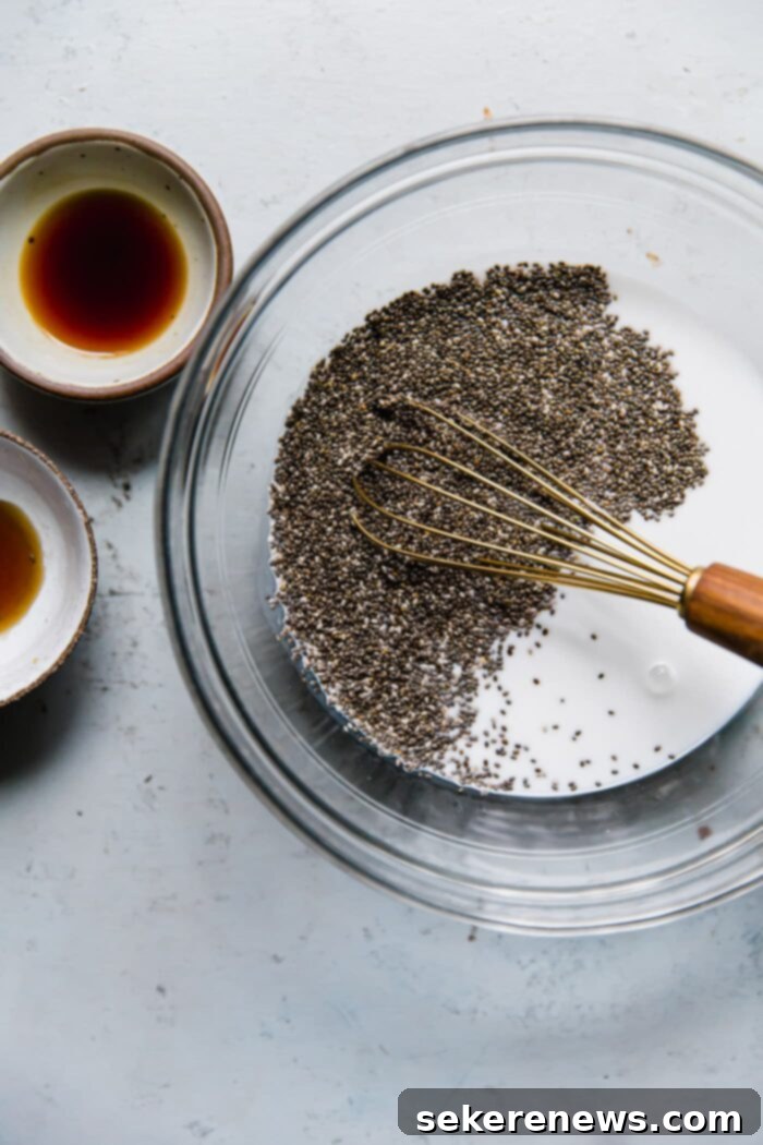 Effortless Overnight Chia Delight 6 How to Make Chia Pudding - Mixing ingredients in a jar