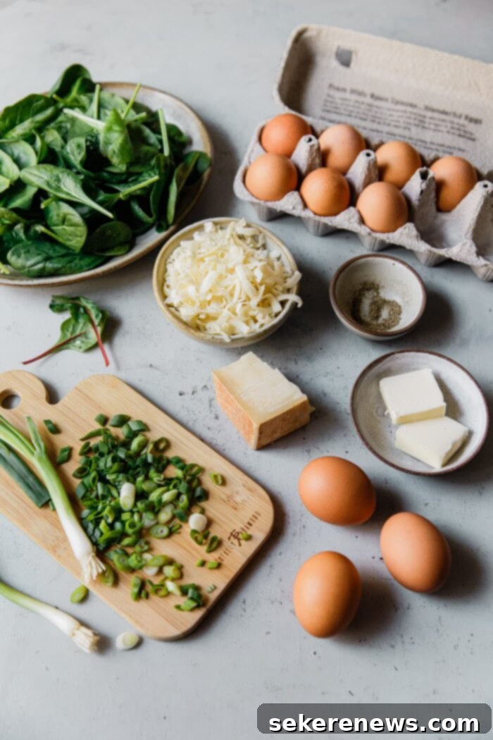 Fluffy Cheesy Scramble with Fresh Greens 4 Cheesy Scrambled Egg Recipe Ingredients