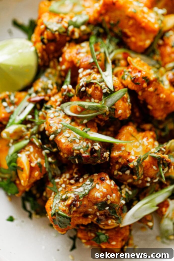 Spicy Chili Peanut Tofu Crunch 13 Crispy Tofu with Spicy Chili Crisp Sauce recipe finished and garnished