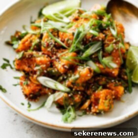 Spicy Chili Peanut Tofu Crunch 14 Crispy Tofu with Spicy Chili Crisp Sauce and Scallions