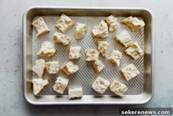Spicy Chili Peanut Tofu Crunch 7 Torn Tofu Pieces for Baking