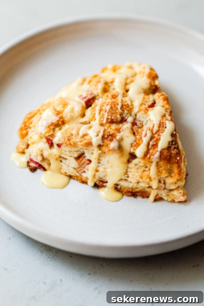 Orange Glazed Rhubarb Scones 11 Rhubarb Scones with Orange Glaze