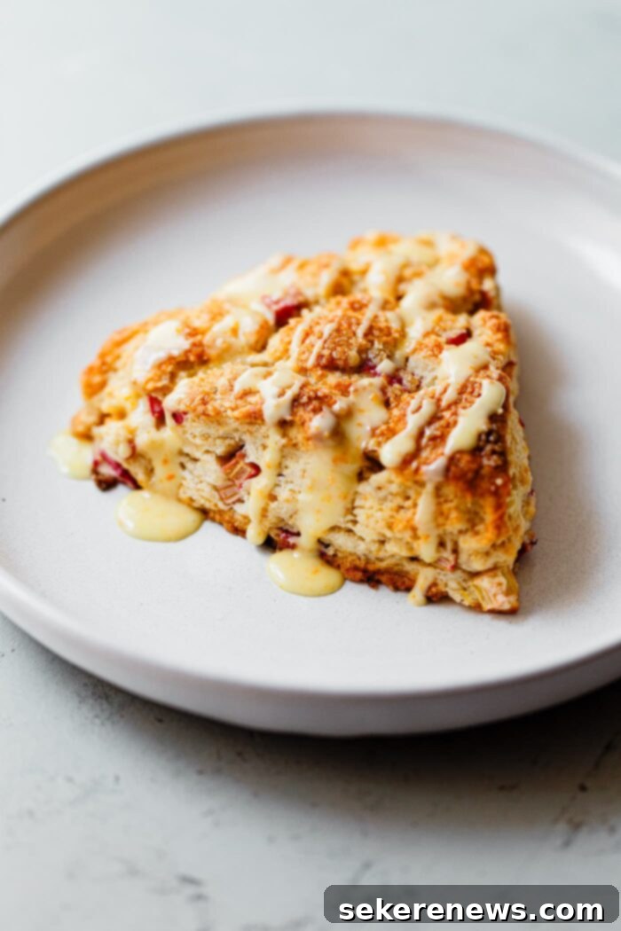 Orange Glazed Rhubarb Scones 4 Rhubarb Scones with Orange Glaze