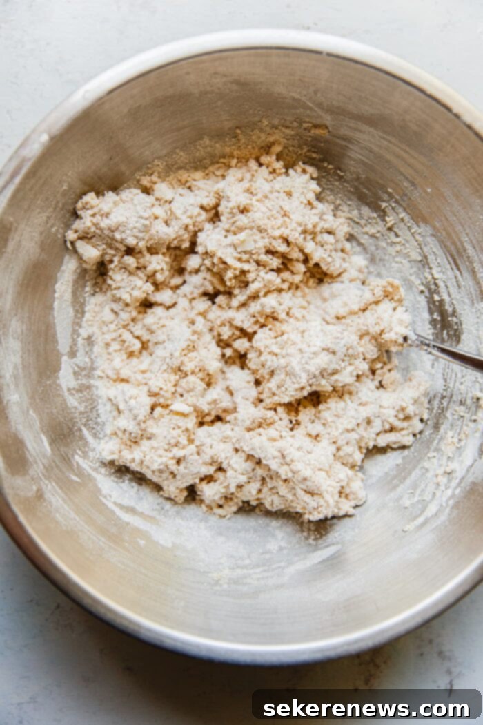 Orange Glazed Rhubarb Scones 5 Scone Dough Mixture in Bowl