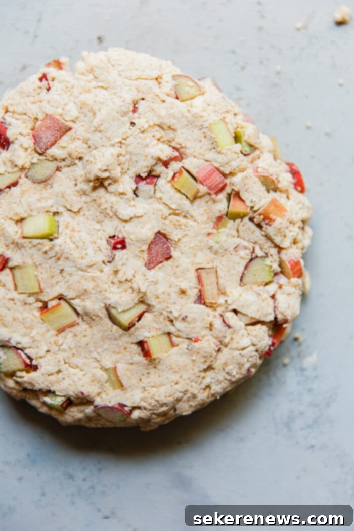 Orange Glazed Rhubarb Scones 7 Shaped Rhubarb Scone Dough
