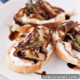 Savory Mushroom and Whipped Ricotta Crostini 8 Roasted Mushroom Crostini with Whipped Ricotta