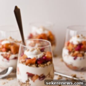 Creamy Honey Yogurt Parfait with Ruby Cranberry Apple Compote 5 Honey Yogurt Parfait with Cranberry Apple Compote