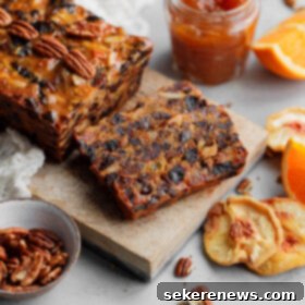 World's Best Fruit Cake 13 Sliced Fruit Cake - a slice of the World's Best Fruit Cake.