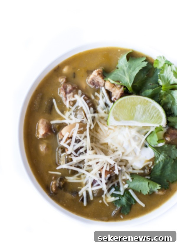 Spicy Pork Verde 2 Green Pork Chili ready to be served
