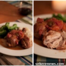 Velvety Red Wine and Tomato-Braised Chicken 6 Red Wine and Tomato Braised Chicken